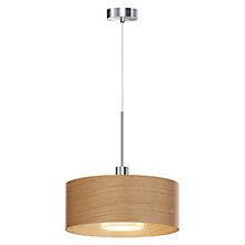 Bruck Cantara Hout Hanglamp LED chroom glimmend/lampenkap eikenhout helder - 30 cm