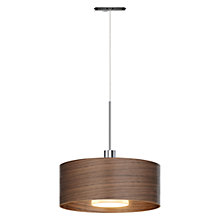 Bruck Cantara Hout Hanglamp LED voor All-in Track chroom glimmend/lampenkap eikenhout donker - 30 cm