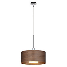 Bruck Cantara Hout Hanglamp LED voor Duolare Track chroom glimmend/lampenkap eikenhout donker - 30 cm