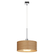 Bruck Cantara Hout Hanglamp LED voor Duolare Track chroom glimmend/lampenkap eikenhout helder - 30 cm
