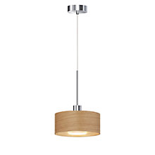 Bruck Cantara Wood Pendant Light LED chrome glossy/lampshade oak bright - 20 cm , Warehouse sale, as new, original packaging