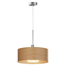 Bruck Cantara Wood Pendant Light LED chrome matt/lampshade oak bright - 30 cm