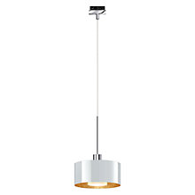 Bruck Cantara, lámpara de suspensión para Duolare Riel cromo brillo/vidrio blanco/dorado - 19 cm