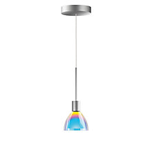 Bruck Silva, lámpara de suspensión LED baja tensión cromo mate/vidrio azul/magenta - 11 cm , Venta de almacén, nuevo, embalaje original