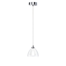Bruck Silva lámpara de suspensión cromo brillo/vidrio translúcido/opalino - 11 cm