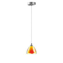 Bruck Silva lámpara de suspensión cromo mate/vidrio amarillo/naranja - 11 cm