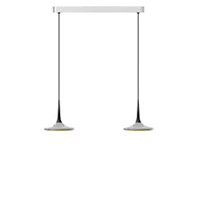 Grau Falling Leaf Suspension LED 2 foyers chrome/noir - 600 cm