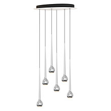 Grau Falling Sun Hanglamp LED Cluster - 6-lichts chroom - 600 cm