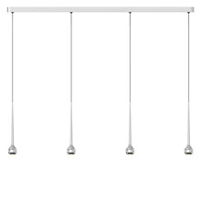 Grau Falling Sun Trace Hanglamp LED 4-lichts chroom - 600 cm