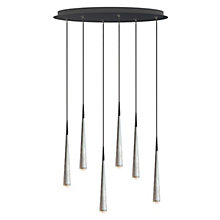 Grau Niceone Pendant Light LED Cluster - 6 lamps aluminium/brown-grey - 600 cm