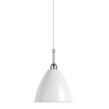 Gubi BL9, lámpara de suspensión cromo/blanco - ø21 cm