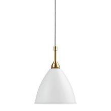 Gubi BL9, lámpara de suspensión latón/blanco mate - ø21 cm