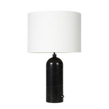 Gubi Gravity Lampe de table abat-jour blanc/pied marbre noir - 65 cm
