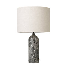 Gubi Gravity Lampe de table abat-jour lin/pied marbre gris - 65 cm