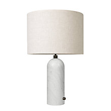 Gubi Gravity Table Lamp shade linen/base marble white - 65 cm