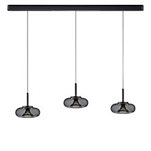 Helestra Sica, lámpara de suspensión LED 3 focos negro - 22 cm