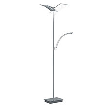 Hell Dual Lampadaire LED nickel - avec lampe de lecture