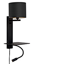 It's about RoMi Florence, lámpara de pared negro - con luz de lectura - con pantalla , Venta de almacén, nuevo, embalaje original