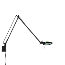 Luceplan Berenice, lámpara de pared reflector verde/cuerpo negro - brazo 30 cm