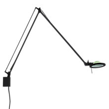 Luceplan Berenice, lámpara de pared reflector verde/cuerpo negro - brazo 45 cm