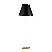 Luceplan Costanza Floor Lamp shade liquorice black/frame brass - telescope - with dimmer - ø40 cm