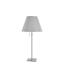 Luceplan Costanza Lampe de table abat-jour blanc brumeux/châssis aluminium - télescope - avec interrupteur