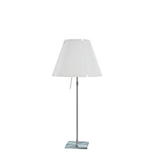Luceplan Costanza Lampe de table abat-jour blanc/châssis aluminium - télescope - avec variateur