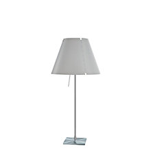 Luceplan Costanza, lámpara de sobremesa pantalla blanco niebla/marco aluminio - fijo - con botón
