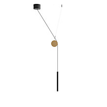 Luceplan Doi Pendelleuchte LED mit Accessoire schwarz/schwarz/messing - Dali
