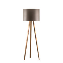 Maigrau Luca Stand, lámpara de pie roble color natural/pantalla bronce gris - 163,5 cm