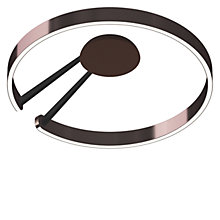 Occhio Mito Aura 60 Lusso Narrow Applique/Plafonnier LED tête phantom/corps noir mat/couverture ascot cuir marron - DALI