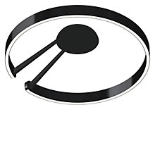 Occhio Mito Aura 60 Lusso Narrow Plafond-/Wandlamp LED kop black phantom/body zwart mat/afdekking ascot leder zwart - Occhio Air