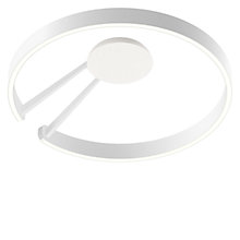 Occhio Mito Aura 60 Lusso Wide Applique/Plafonnier LED tête blanc mat/corps blanc mat/couverture ascot cuir blanc - Occhio Air
