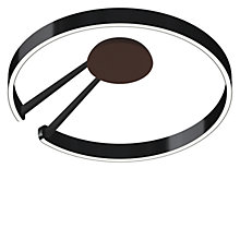 Occhio Mito Aura 60 Lusso Wide Plafond-/Wandlamp LED kop black phantom/body zwart mat/afdekking ascot leder bruin - Occhio Air