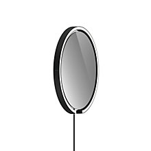 Occhio Mito Sfera Corda 40 Belyst spejl LED - grå tonet hoved sort mat/kabel sort/stik Typ C - Occhio Air