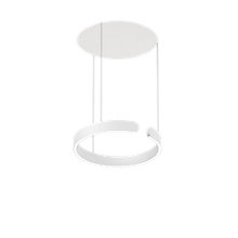 Occhio Mito Sospeso 40 Variabel Up Lusso Table Pendant Light LED head white matt/ceiling rose ascot leather white - Occhio Air