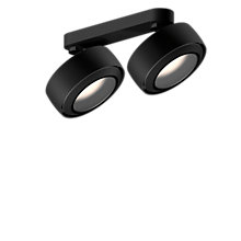 Occhio Più R Alto Doppio Volt S100 Spot LED 2 foyers tête noir mat/cache-piton noir mat/couverture noir mat - 3.000 K