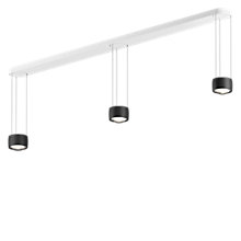 Occhio Sento Sospeso Tre Var D Hanglamp LED 3-lichts kop zwart mat/plafondkapje wit mat - 3.000 K - Occhio Air