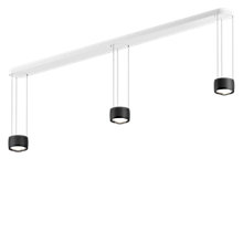 Occhio Sento Sospeso Tre Var E Hanglamp LED 3-lichts kop zwart mat/plafondkapje wit mat - 3.000 K - Occhio Air