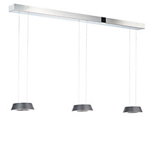 Oligo Glance Hanglamp LED 3-lichts - onzichtbaar in hoogte verstelbaar plafondkapje wit - afdekkap chroom - hoofd grijs