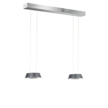 Oligo Glance Pendant Light LED 2 lamps - invisibly height adjustable Lamp Canopy white - cover aluminium - head grey