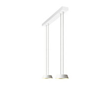 Oligo Glance Suspension LED 2 foyers - réglage en hauteur invisible cache-piton blanc - opercule aluminium - tête noir