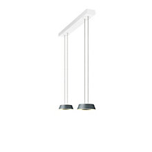 Oligo Glance Suspension LED 2 foyers - réglage en hauteur invisible cache-piton blanc - opercule blanc - tête gris