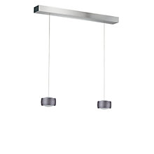 Oligo Grace Hanglamp LED 2-lichts - onzichtbaar in hoogte verstelbaar plafondkapje zwart - afdekkap aluminium - hoofd grijs