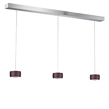 Oligo Grace Hanglamp LED 3-lichts - onzichtbaar in hoogte verstelbaar plafondkapje wit - afdekkap aluminium - hoofd espresso