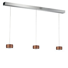 Oligo Grace Hanglamp LED 3-lichts - onzichtbaar in hoogte verstelbaar plafondkapje zwart - afdekkap aluminium - hoofd bruin