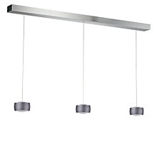 Oligo Grace Hanglamp LED 3-lichts - onzichtbaar in hoogte verstelbaar plafondkapje zwart - afdekkap aluminium - hoofd grijs