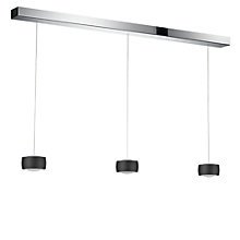 Oligo Grace Hanglamp LED 3-lichts - onzichtbaar in hoogte verstelbaar plafondkapje zwart - afdekkap chroom - hoofd zwart