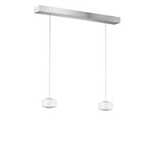 Oligo Grace Pendant Light LED 2 lamps - invisibly height adjustable Lamp Canopy white - cover aluminium - head white