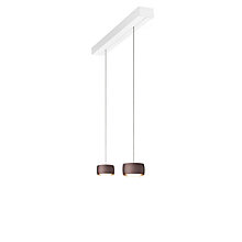 Oligo Grace Pendel LED 2-flammer - usynlig højdejusterbar loftsrosette hvid - cover hvid - hoved brun